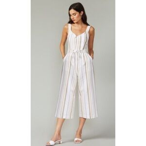 GREYLIN Lenox Multi Striped Linen Blend Jumpsuit